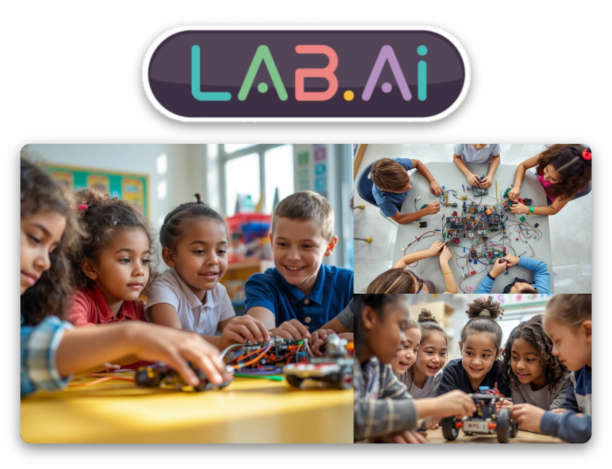 LAB.AI - Crianças construindo robôs